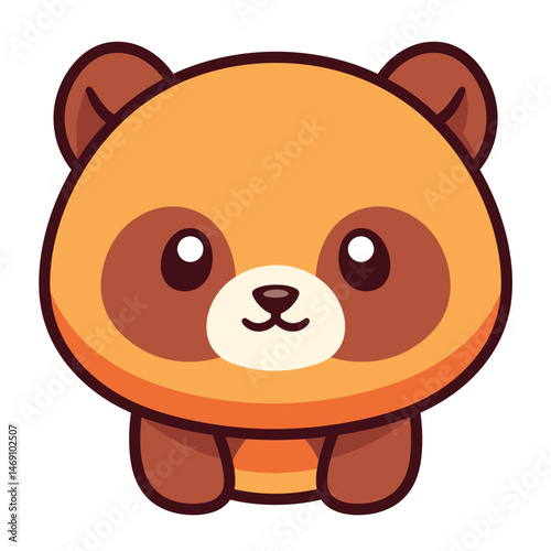 Adorable cartoon bear with big eyes and a sweet little smile.