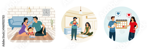 Happy Families Raising Children with Fun.  Business weekends. Parental leave.