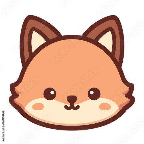 Cute fox face with a sweet smile and fluffy cheeks.