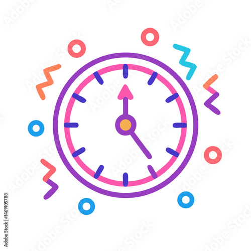 Party Time Clock Icon Design