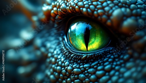 Close-up of a fantasy dragon eye