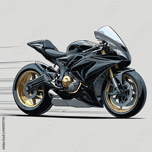 superbike vector art comik style