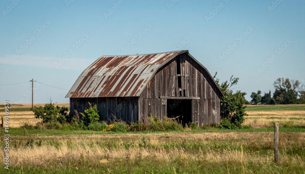Obraz premium old barn in the field