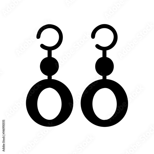 Round Dangle Earrings Icon Design