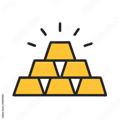 Gold Bars Stack Icon Design