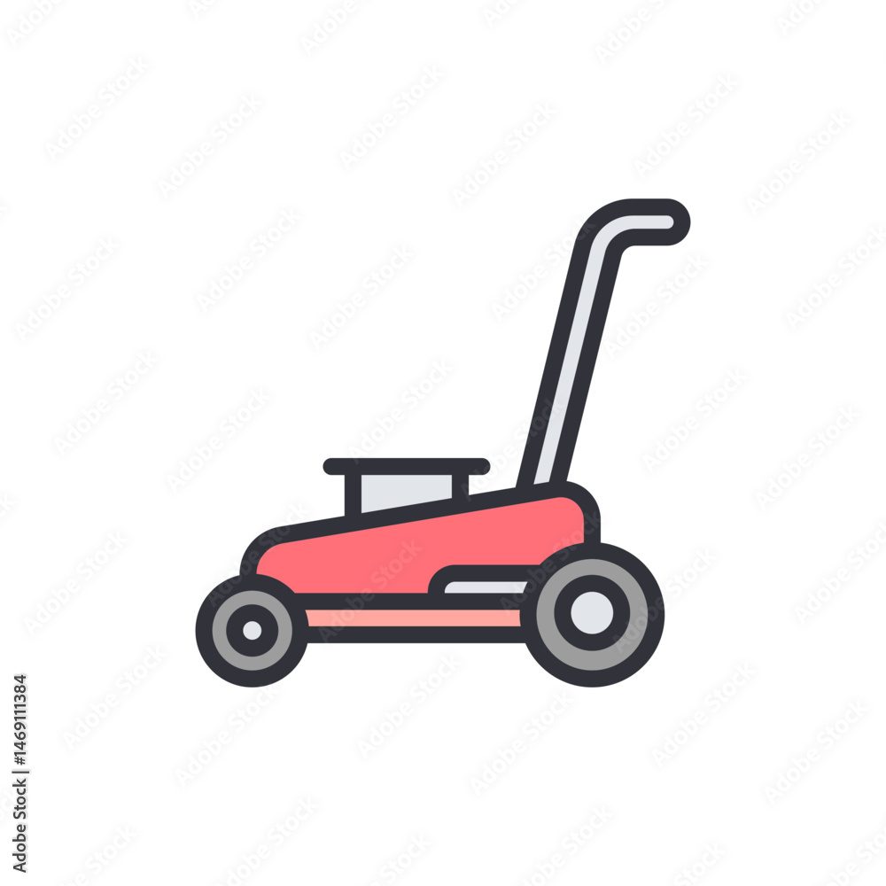 Lawn mower icon on isolated background for gardening and lawn care Lawn mower icon on isolated background for gardening and lawn care