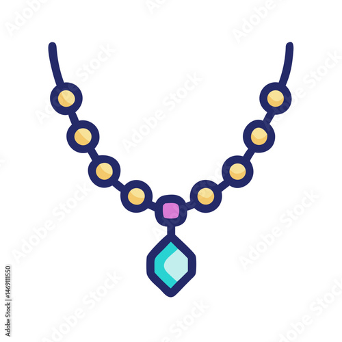 Chain Necklace Jewelry Icon Design