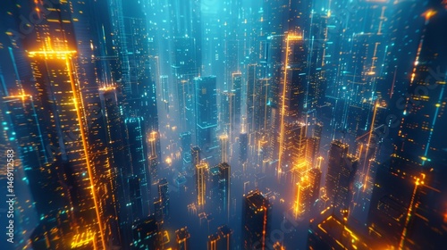 Neon Cityscape: A Futuristic Urban Landscape