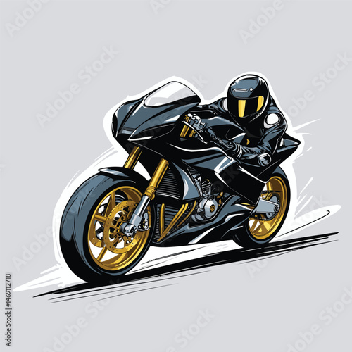 superbike vector art comik style