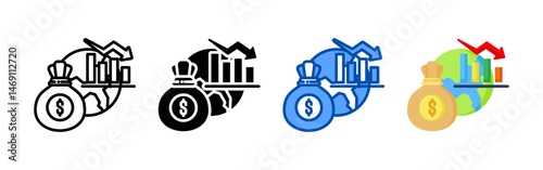 Crisis icon set bundle. Multi style icon collection perfect for websites, apps, and presentations. Simple vector icon collection