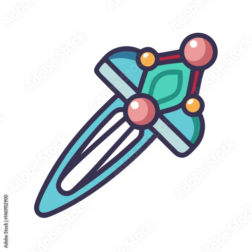 Gemstone Hair Clip Icon Design