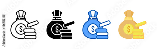 Money icon set bundle. Multi style icon collection perfect for websites, apps, and presentations. Simple vector icon collection