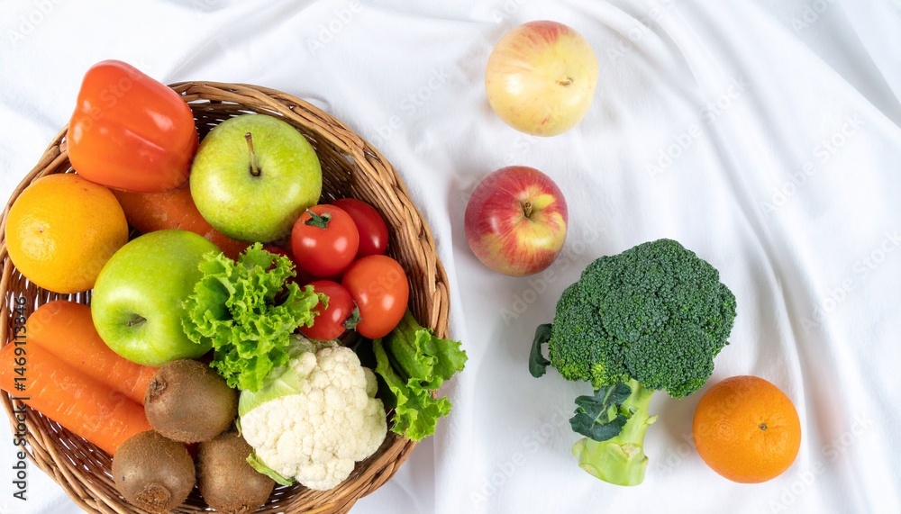 vegetables on a white background