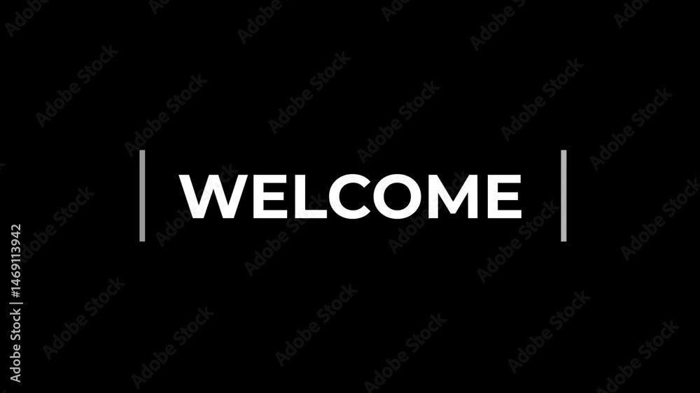 Welcome text typography animation 4k video Welcome text typography animation 4k video