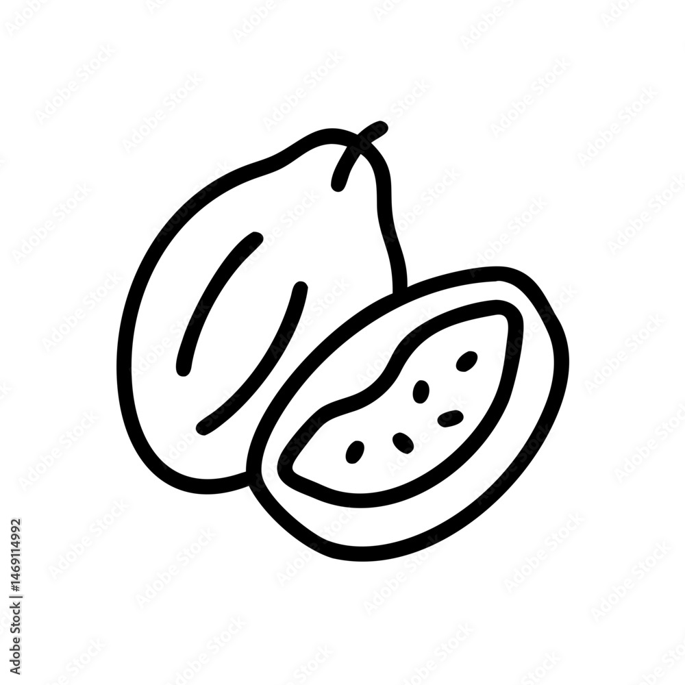 Obraz premium Date Fruit with Seed Icon Design