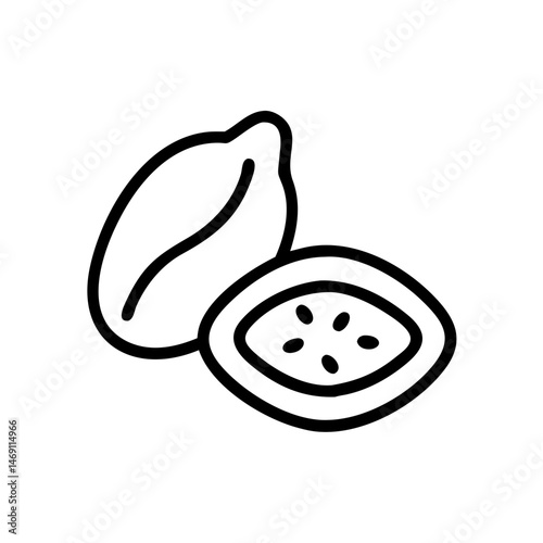 Date Fruit with Seed Icon Design
