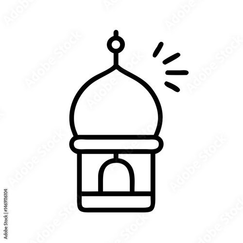 Mosque Dome Loudspeaker Icon Design photo