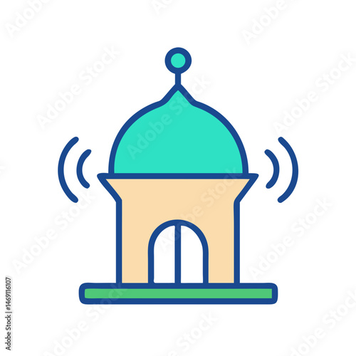 Mosque Dome Loudspeaker Icon Design photo