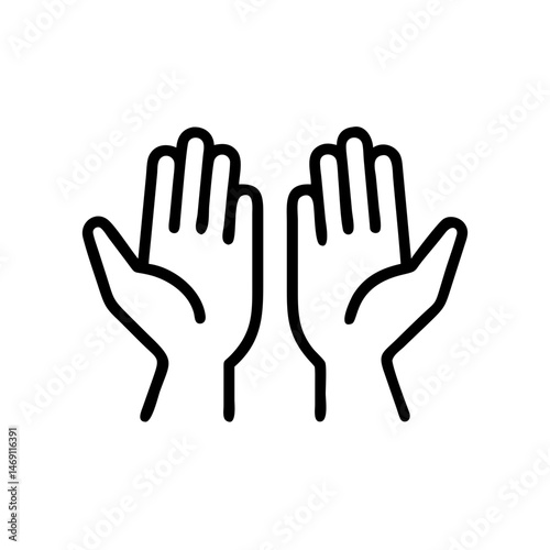 Worship Hands Raised Icon Design