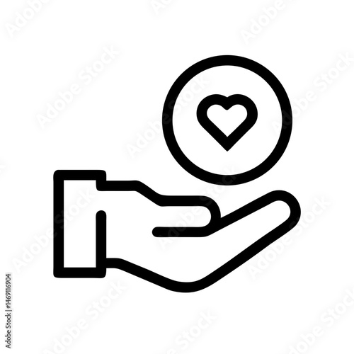 Donation with Hand Icon Design