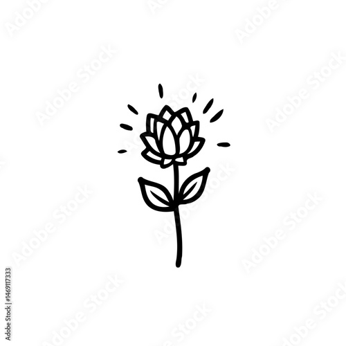 Minimalist floral illustration showcasing delicate botanical elements and purity