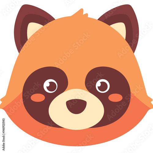 A cute cartoon raccoon face with big, round eyes.