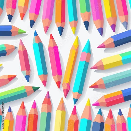 colored pencils on white