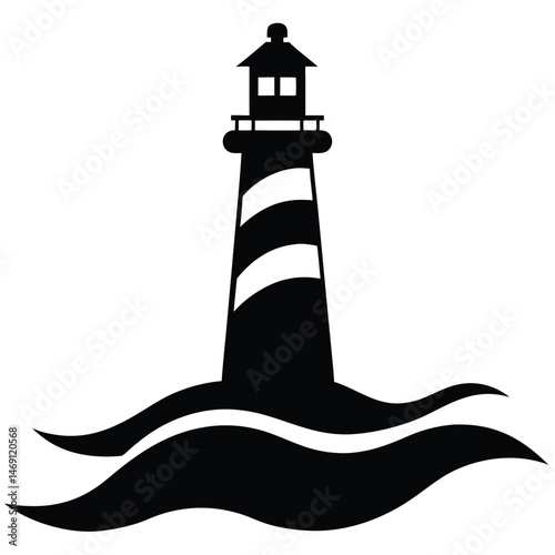 lighthouse silhouette vector illustration