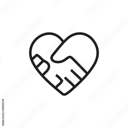 Heart-shaped hands in clasped position