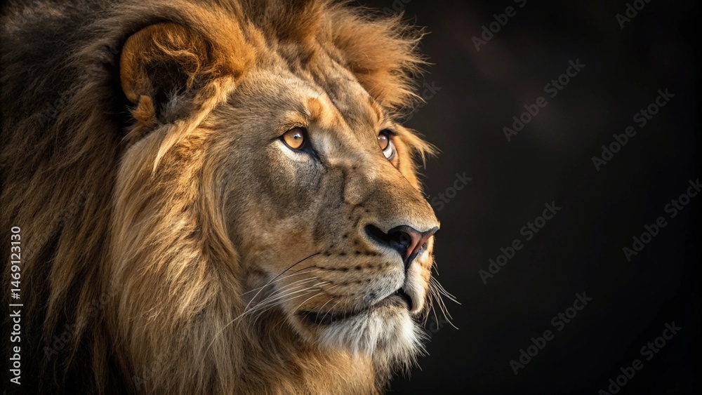 Obraz premium Majestic Gaze: The Lion King in Photorealistic Glory