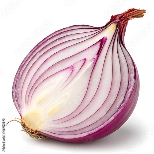 red onion on white background
