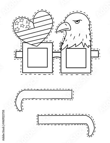 Memorial Day paper glasses doodle speech bubbles
