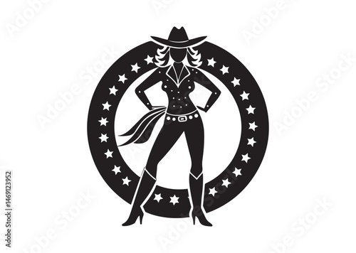 Disco Cowgirl Silhouette Vector Bachelorette Design