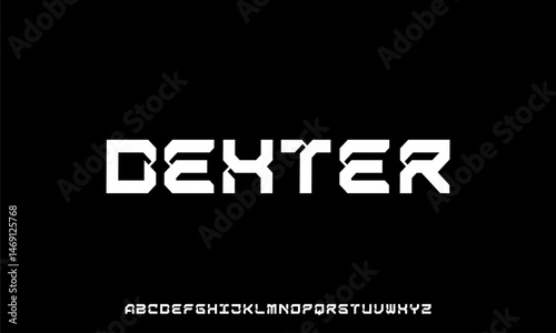 Dexter is a bold futuristic typeface with angular edges and techno vibes. Perfect for technology branding, sci-fi posters, industrial signage, and gaming titles.
