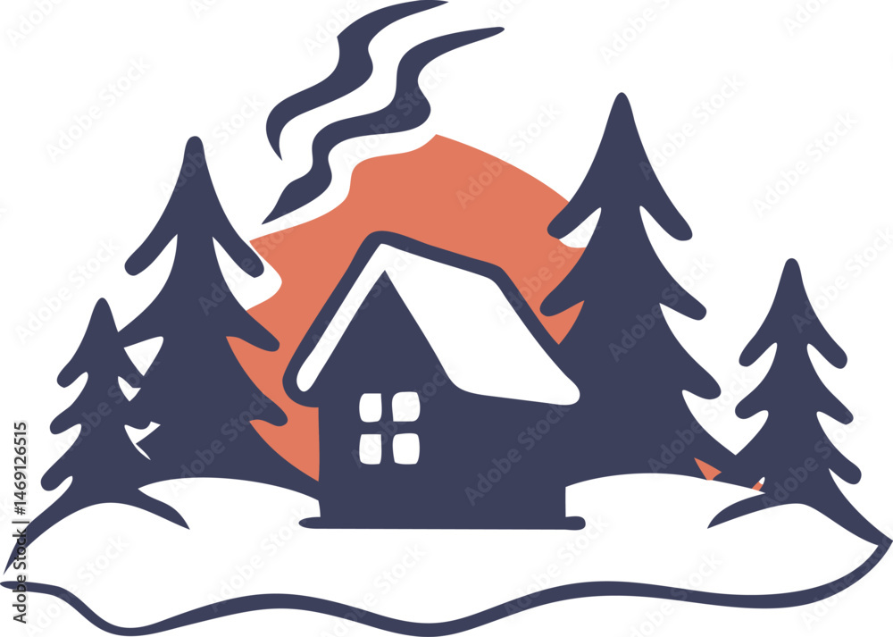 Naklejka premium house in winter