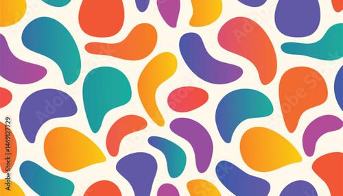 45. Dynamic Watercolor Shapes Abstract Design