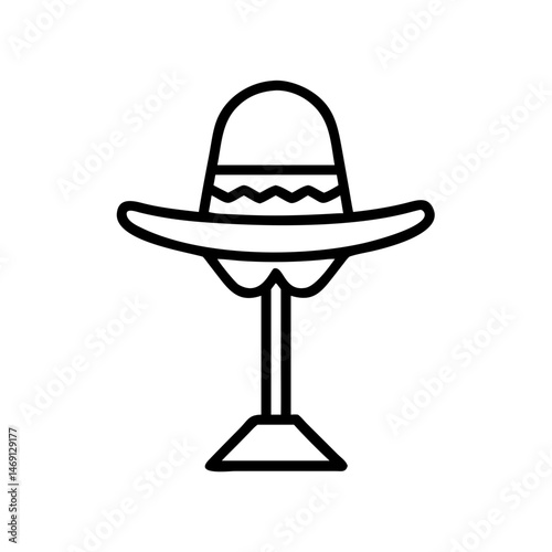 Sombrero Hat with Stand Icon Design