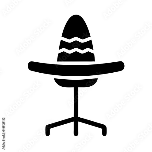 Sombrero Hat with Stand Icon Design