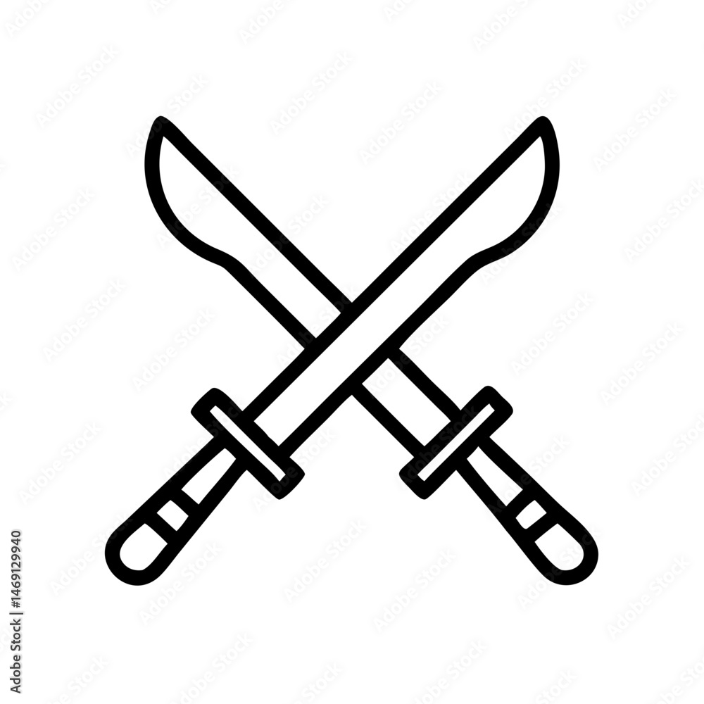 Mexican Crossed Swords Icon Design Mexican Crossed Swords Icon Design