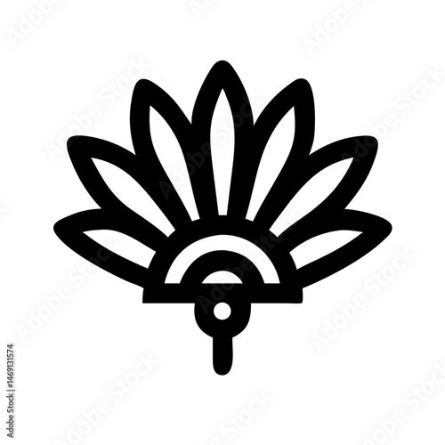 Fan with Feathers Icon Design