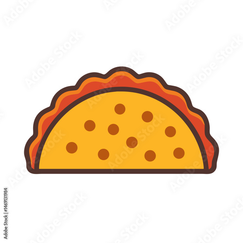 Traditional Taco Shell Icon Design
