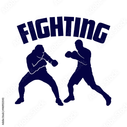 vector illustration of a fighter fighting image
