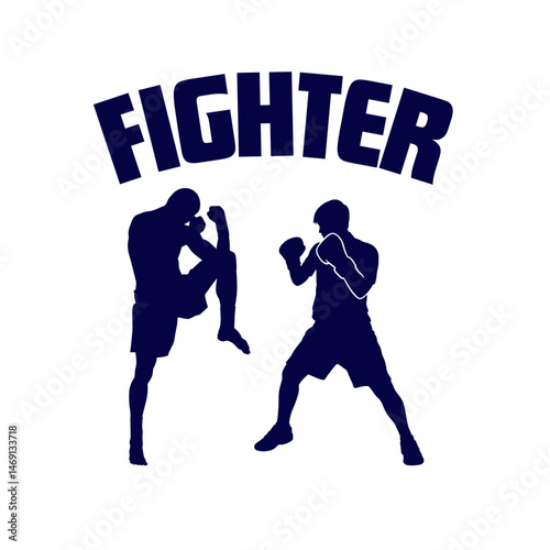 vector illustration of a fighting image of fighters