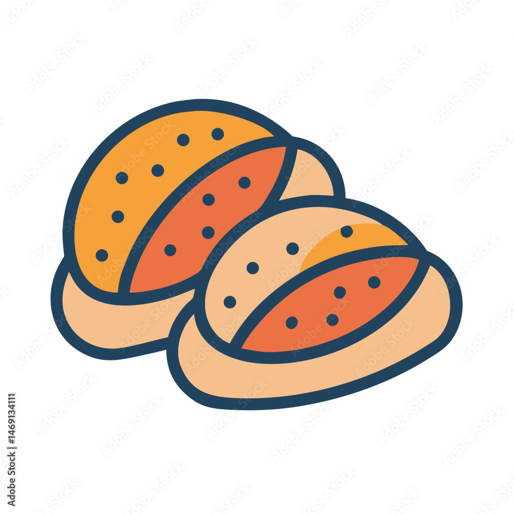 Mexican Bread Roll Icon Design Mexican Bread Roll Icon Design