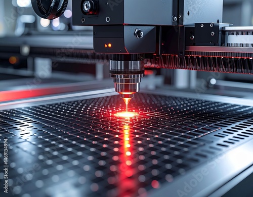 Industrial Laser Calibration on Smart Grid Panel. Laser Welding Process