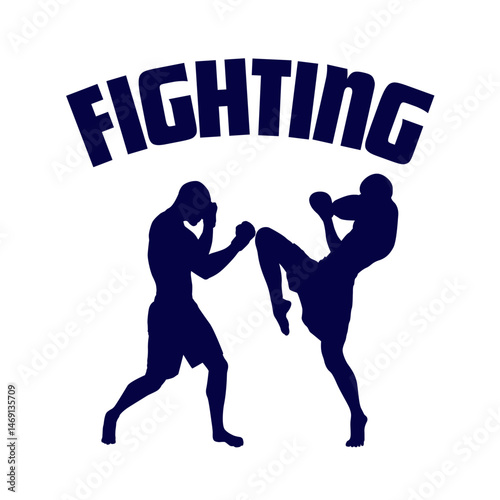 vector illustration of a fighting image of fighters