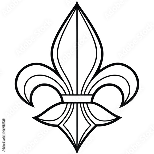 Black floral fleur de lis vector design is a classic symbol