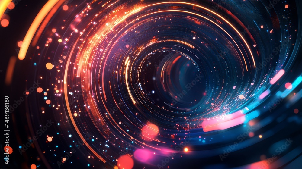 Fototapeta premium Abstract Digital Wave of Light and Particles