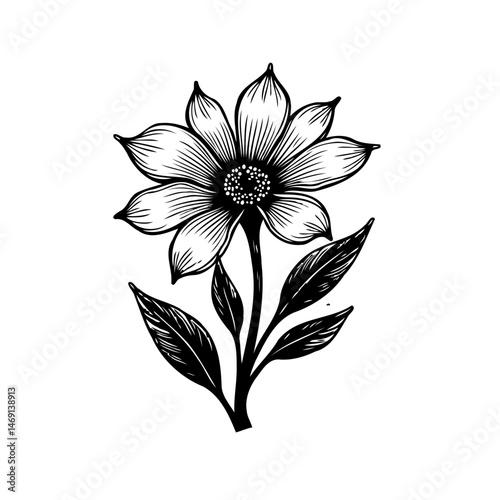 Intricate floral sketch evoking botanical artistry and delicate monochrome elegance