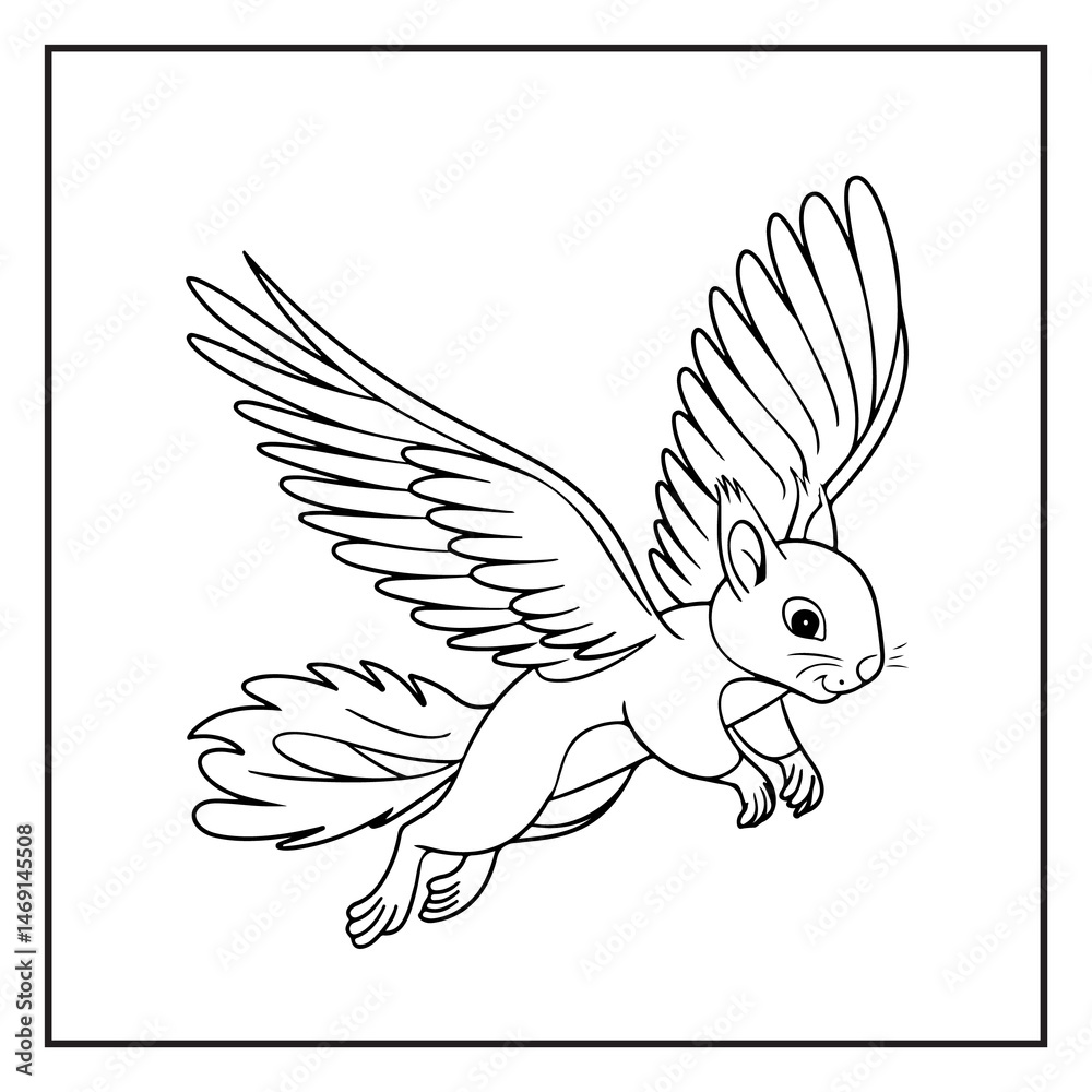 Naklejka premium Rainforest Line Art for Coloring, Coloring Page for Kids